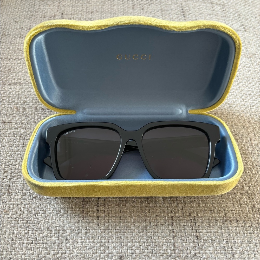Gucci Black Square Rectangle Frame Sunglasses - image 1